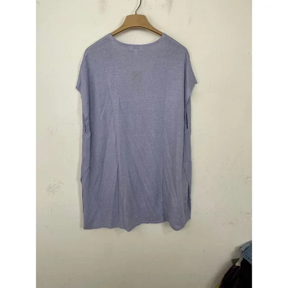 Pure Jill J.Jill Crocus Purple Linen Blend V-Neck Sweater Top 3X New 055834 - Picture 5 of 11